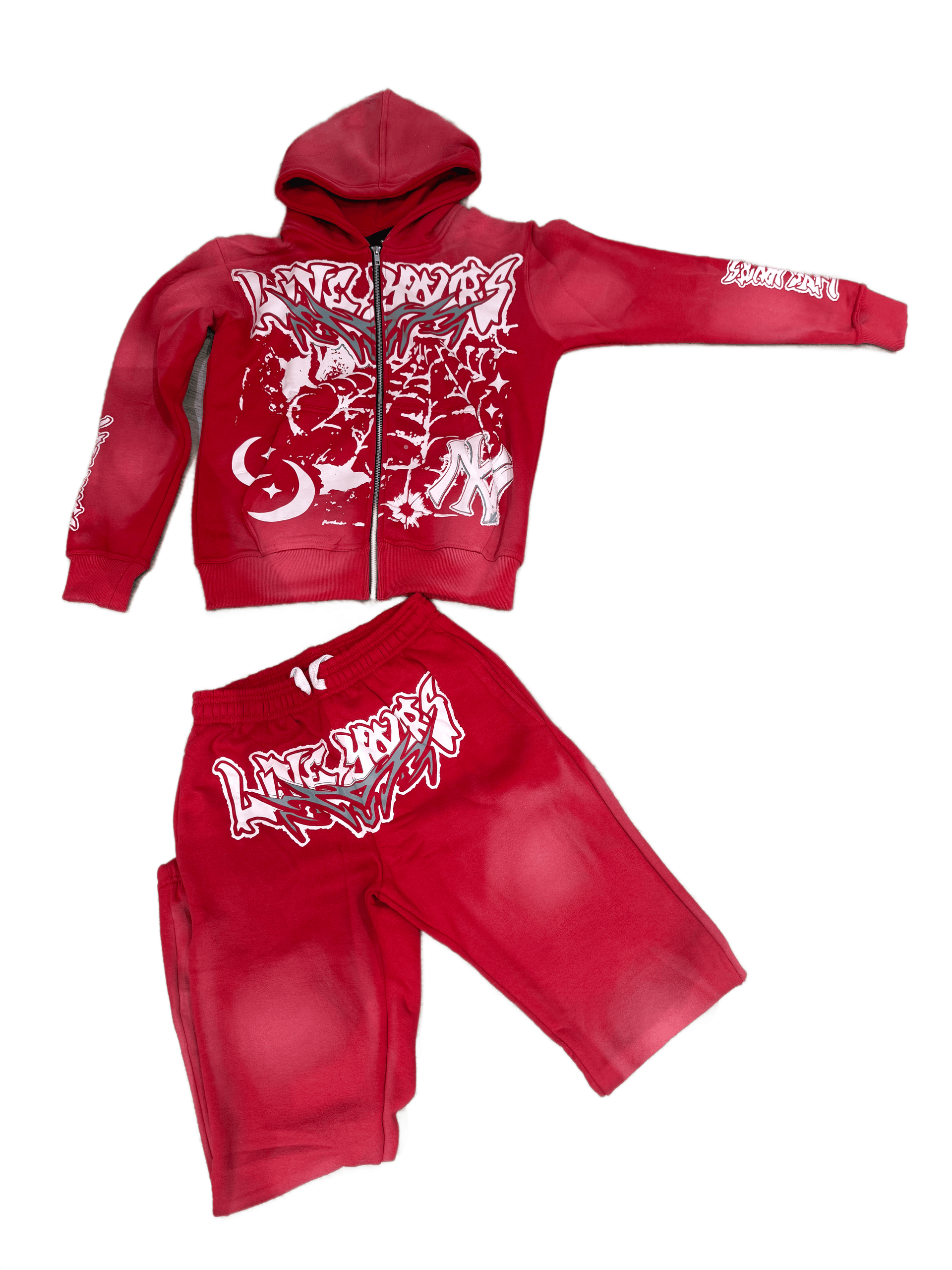 LIVEYOURS RED ZIPUP SET