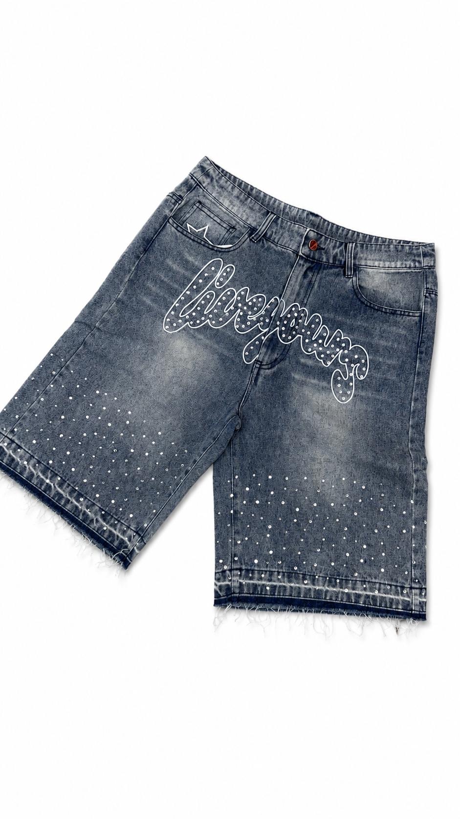LIVEYOURS RHINESTONE JORTS BLUE