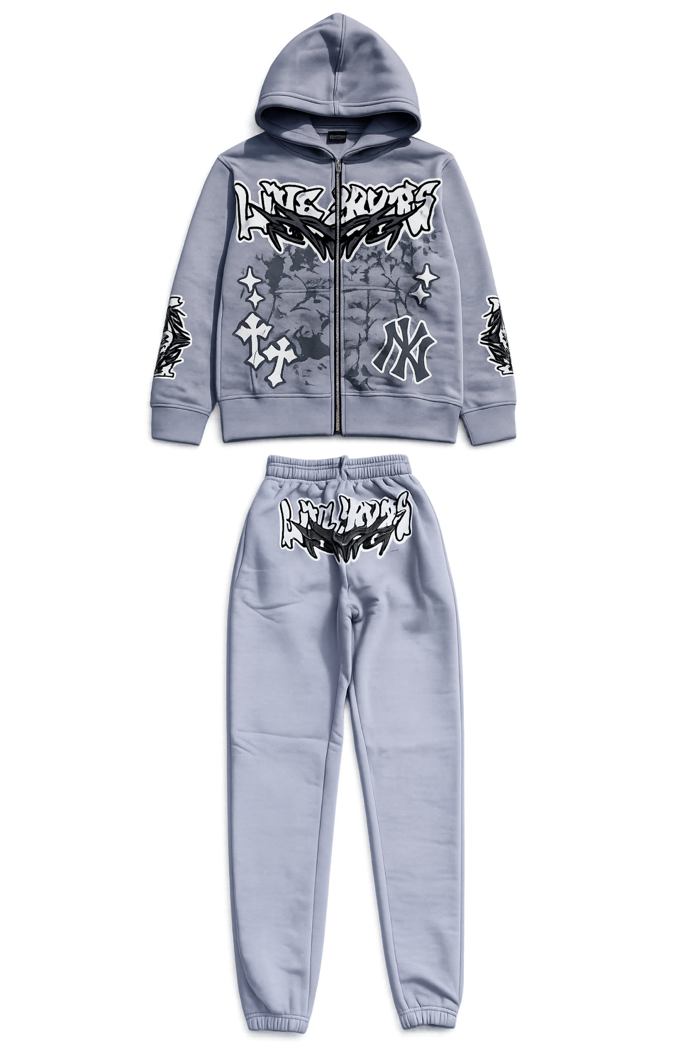 LIVEYOURS GREY ZIPUP SET