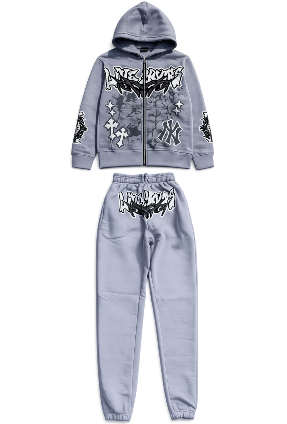 LIVEYOURS GREY ZIPUP SET