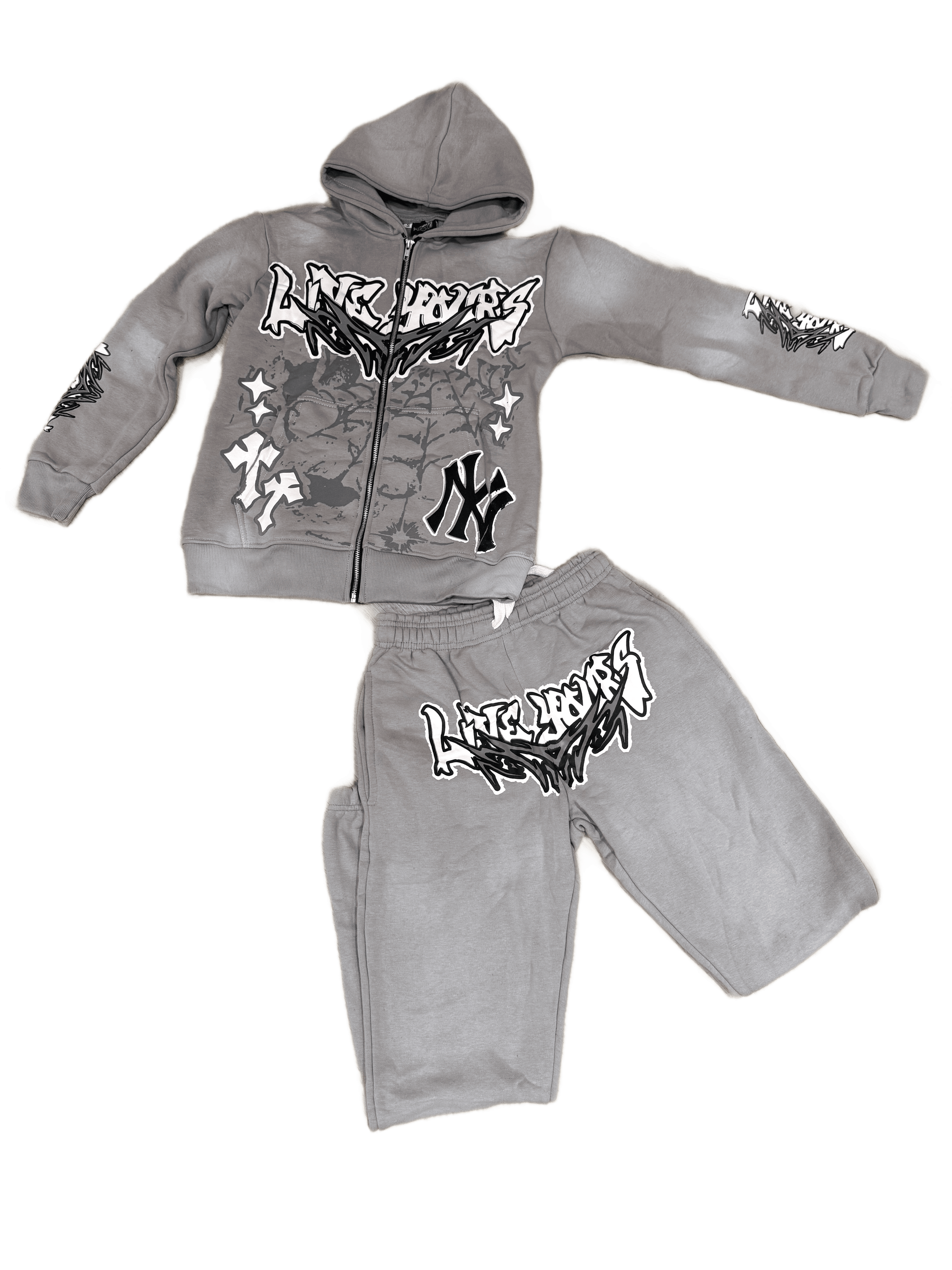 LIVEYOURS GREY ZIPUP SET